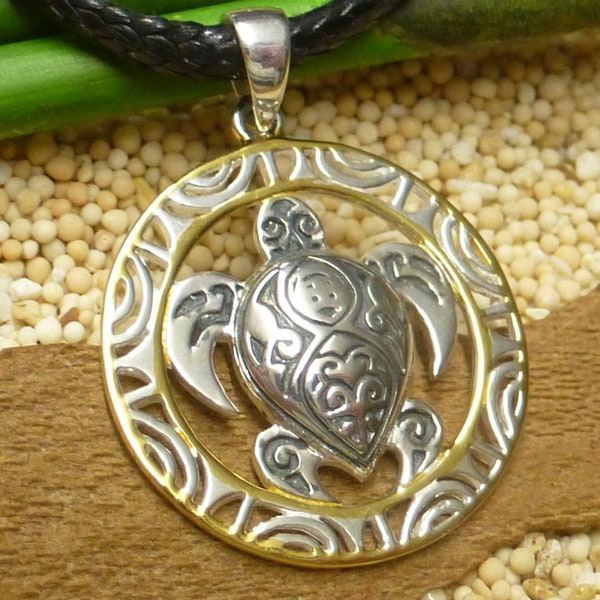 Pendentif en argent, tortue maorie, en argent sterling avec gravure, symbole de protection, cadeau, bijoux unisexe