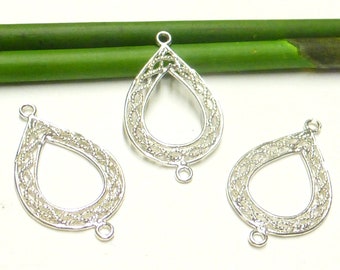 Jewellery accessories, silver parts filigree worked, 925 sterling silver / VE 3x