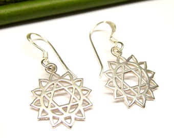 Boucles d'oreilles en argent, "Boucles d'oreilles Chakra", argent massif, boucles d'oreilles femme