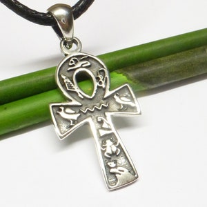 Pendant Cross, Sterling silver with ornaments, jewelry, protective symbol, unisex
