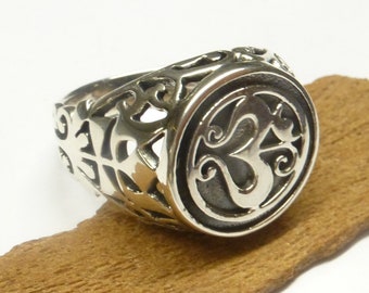 Men's ring, ring silver ornaments, sterling silver, protection symbol, size. 61 and 64