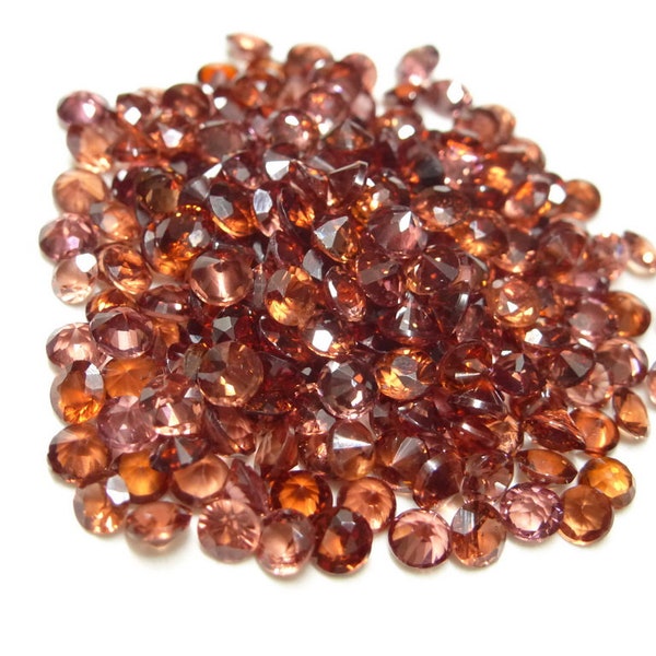 loose stones, gemstones, real garnet , 3.0 mm round faceted / VP 50x , goldsmith's supplies