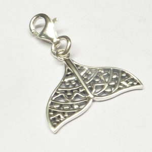 Charm pendant silver, motif &quot;whale fin&quot;, sterling silver, jewelry unisex