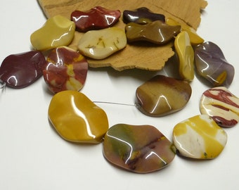 Mokait stones, wave 25 x 35 mm 15x, jewelry accessories