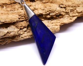 Lapis pendant, real stones of good quality, setting made of sterling silver, handcrafted in Bali