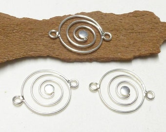 Silver parts spiral, sterling silver / 6x, jewelry accessories