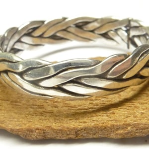 Band ring, silver braided ring, made of sterling silver, size 57 and 61, jewelry rings unisex
