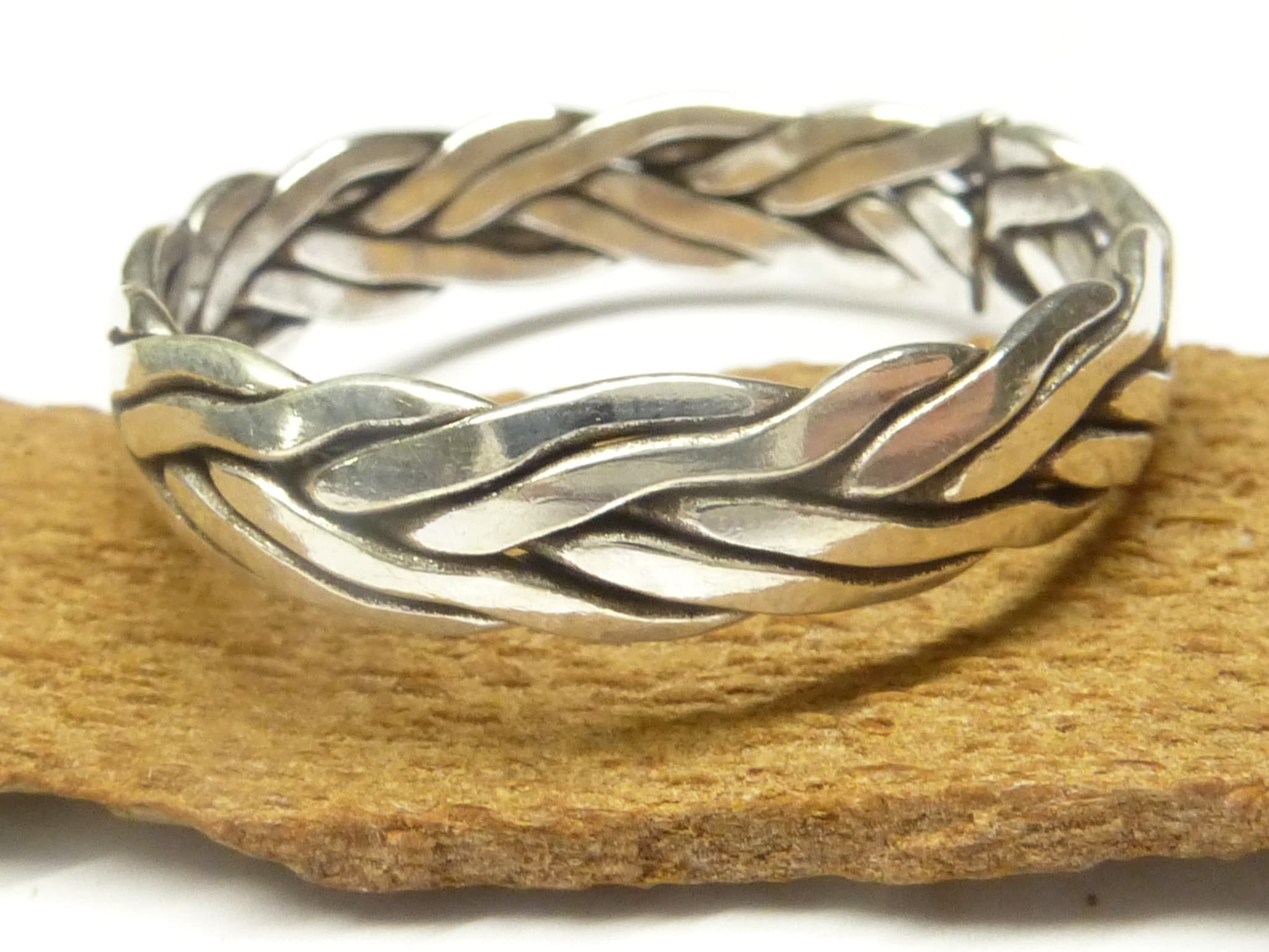 Band Ring, Silver Braided Ring, Made of Sterling Silver