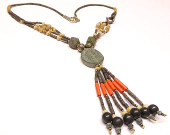 COOLSTEELANDBEYOND Punk, Annata Capo Indiano Cranio Teschio Ciondolo, Collana con Pendente da Uomo, Acciaio Inossidabile, Catena Grano 75cm