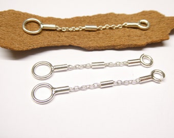 Cadena de extensión, plata de ley, longitud 4 cm / VP 3x, accesorios de joyería