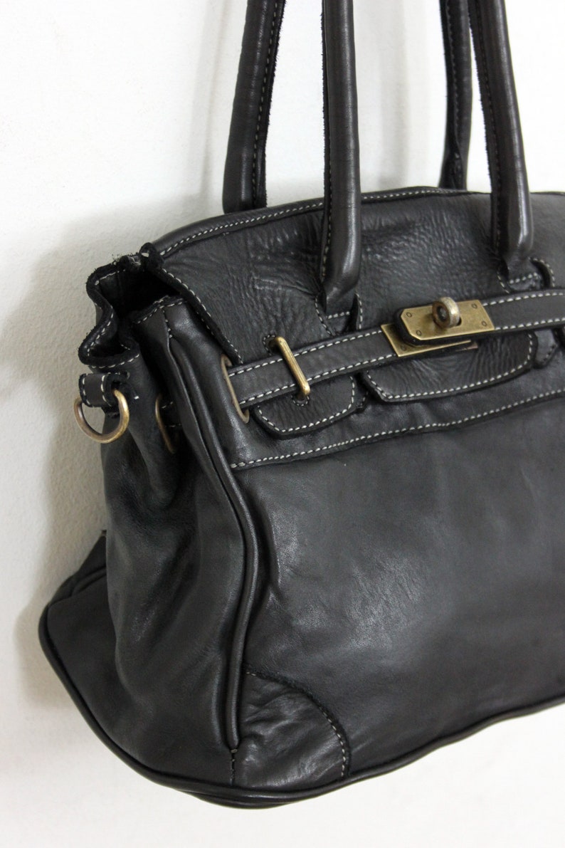 Handmade Italian Leather shopping Bag mini CLOSER bag