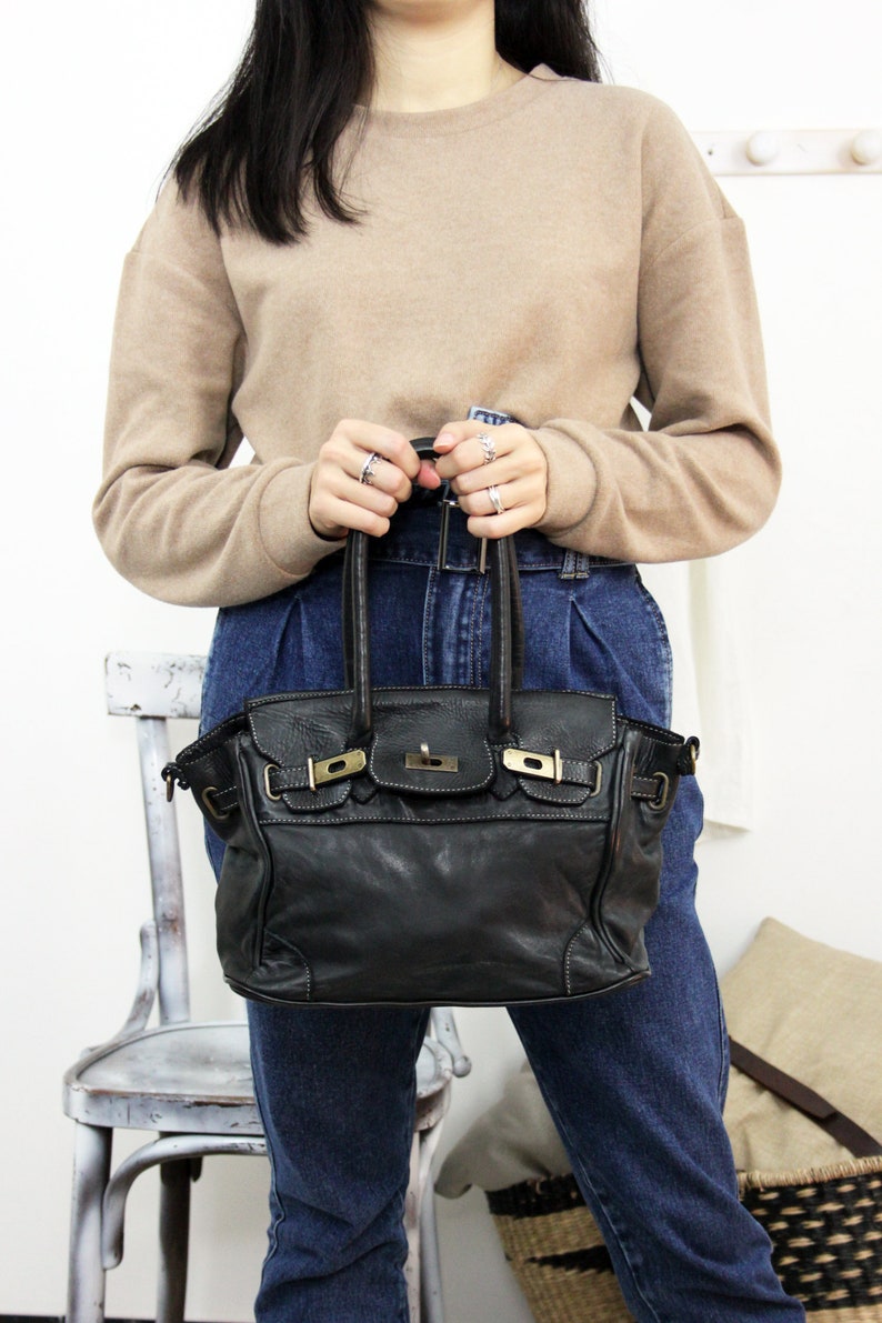 Handmade Italian Leather shopping Bag mini CLOSER bag
