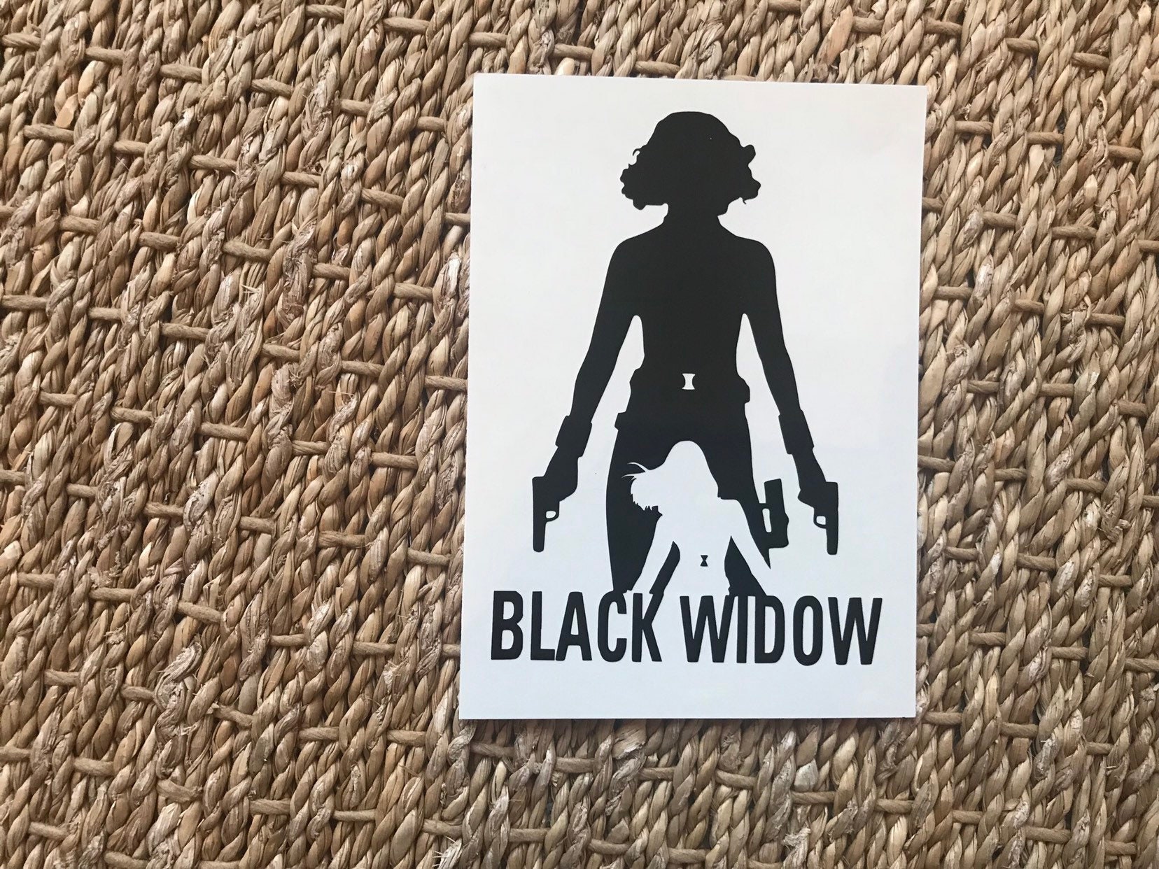 Custom Vinyl Superhero Black Widow Decal Personalized Etsy