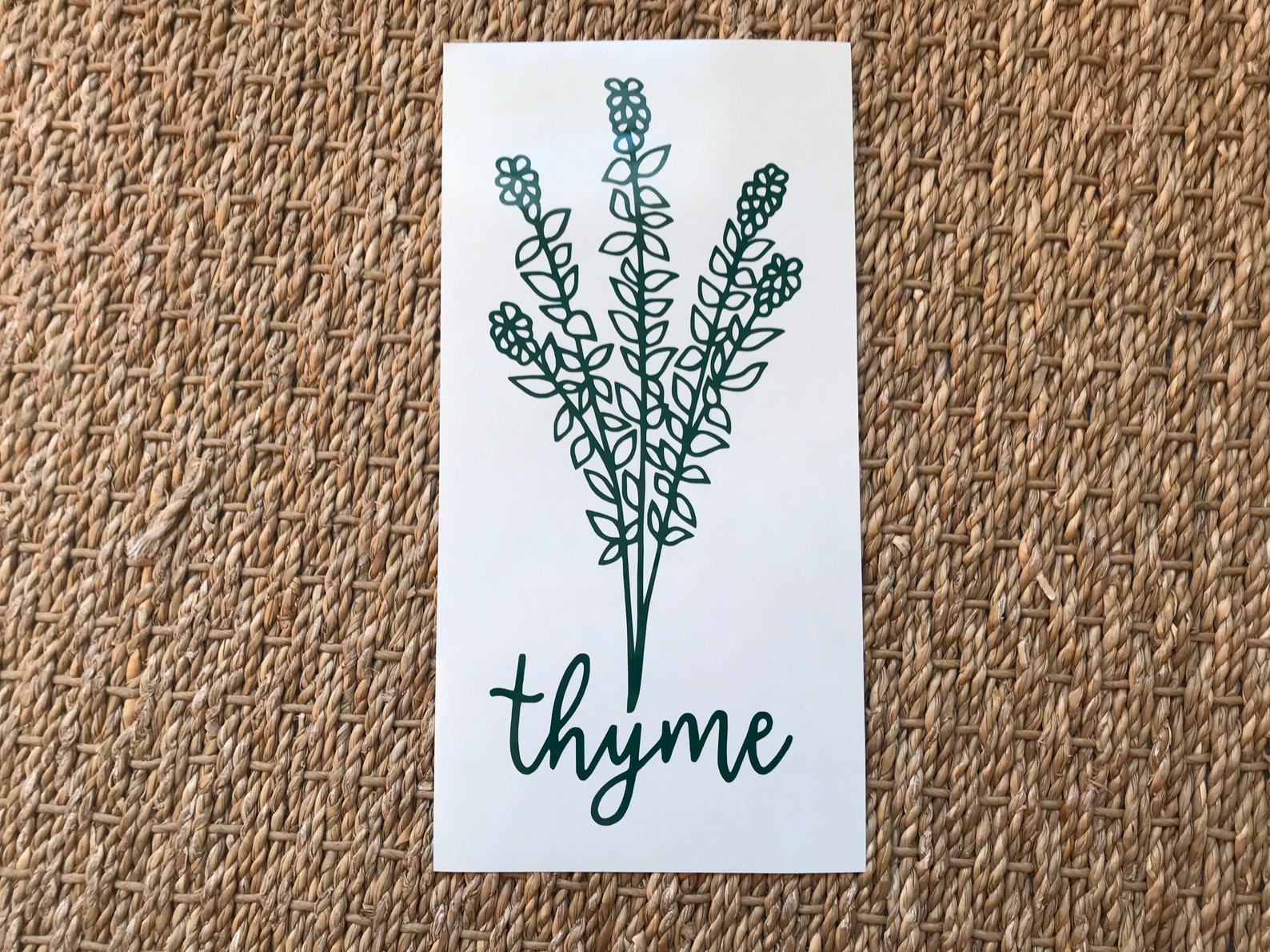 Thyme Herb Label Custom Vinyl Decal. Spice Jar Label for Etsy