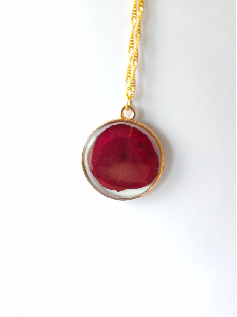 unique gift ideas for mom Rose petal necklace Pressed flower jewelry dried flower art