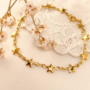 Christmas gift for woman, Star Charm Bracelet, Tiny Star Bracelet, Layered Bracelet, Dainty Star Bracelet, unique gift ideas
