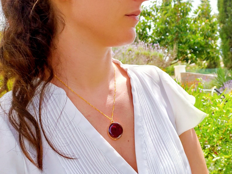 unique gift ideas for mom Rose petal necklace Pressed flower jewelry dried flower art