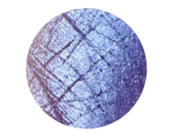 Galaxy chromatic eyeshadow blue lavender silver white color shift 26mm pan duochrome shimmery