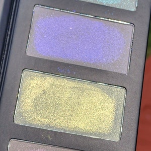 DEATH GODDESS iridescent Highlight Eyeshadow Palette Shimmer Duochrome Multichrome Chameleon Pressed Highlighter Body Face Sparkle Vegan image 6