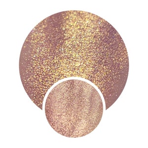 Rebel Rebel Multichrome chameleon pressed dusty rose pink yellow gold shimmer vegan shimmery sparkle pressed pan 26mm dupe magical color shi