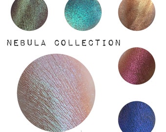 NEBULA Collection Multichrome chameleon pressed pans BUNDLE SETS color shift magical pressed pans duochrome chameleon eyeshadow makeup