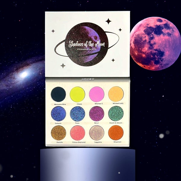 Shadows of the Moon Hybrid Lidschatten Palette Shimmer Duochrome Multichrome Chameleon Pressed Pans Sparkle Vegan Anime Bösewicht Sailor Moon