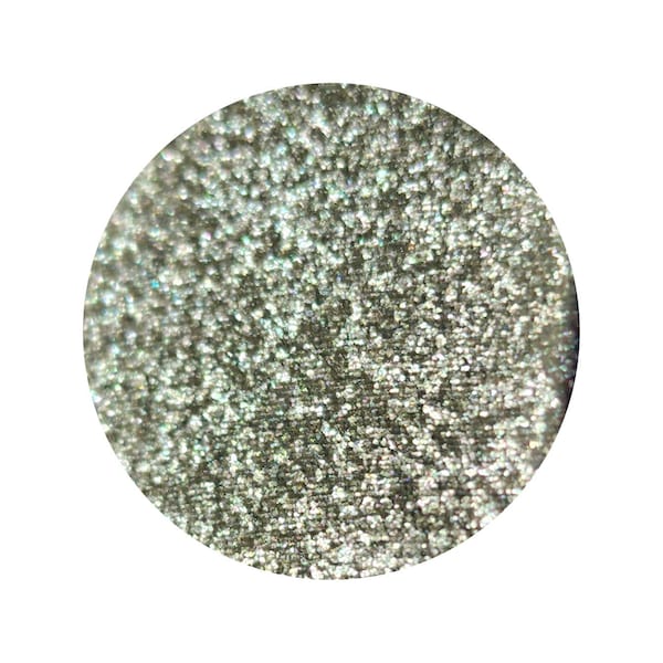 Jareth Shimmery diamond silver gray color shift 26mm pressed pan duochrome shimmery sparkle mineral vegan metallic chromatic