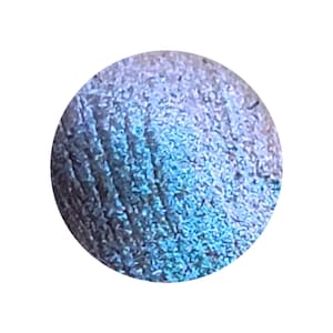 DRACO-Darkened Silver Cerulean blue to plum purple with silver Shimmer color shift pan sparkle metallic 26mm multichrome eyeshadow magic