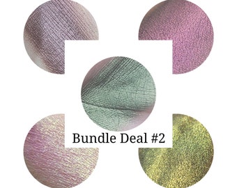 The Eccentric Bundle Multichrome chameleon 26mm pressed pans pigment Bundle sparkle shimmer gold pink olive green burgundy red shades