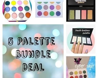 5 Bundle Palettes Deal - Eyeshadow Palette Hybrid Duochrome Multichrome Chameleon Pressed color shifting Shimmer sparkle Highlighters