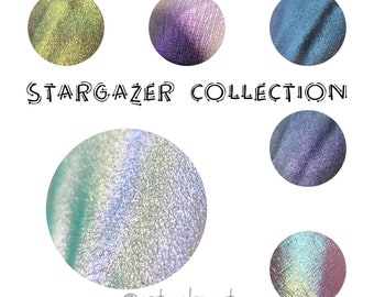 STARGAZER Collection Multichrome 26mm Chameleon pressed pans darkened undertones color shifting eyeshadows Pans Only or Palette shimmer