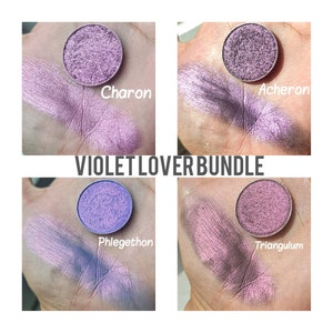 LIMITED EDITION MULTICHROME bundle set of 4 Violet Purple Shades Lover chameleon 26mm pressed pans Vegan Makeup Eyeshadow