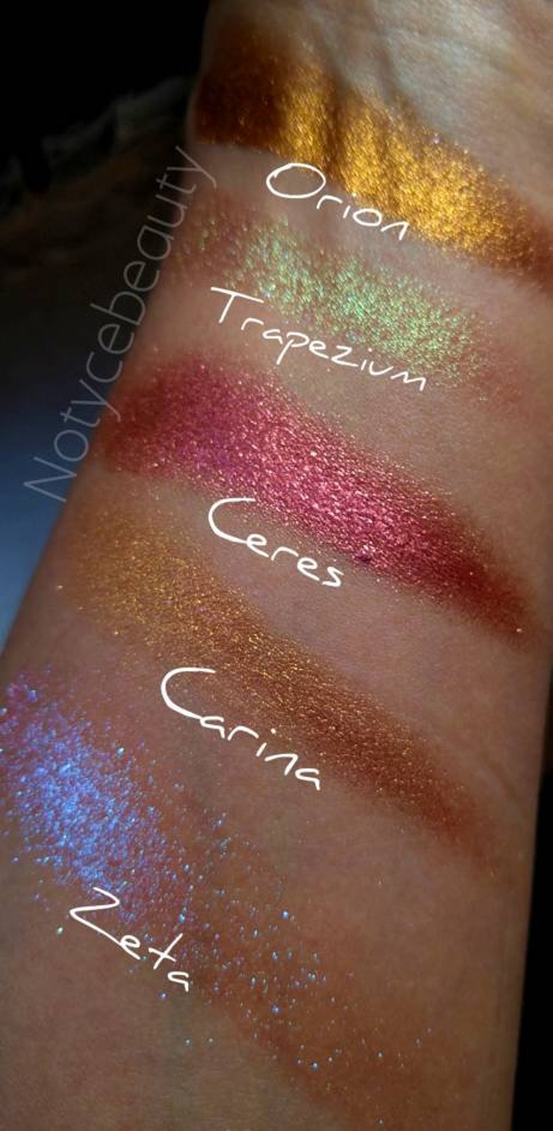 NEBULA Collection Ceres Multichrome chameleon pressed pan orangey pinkish gold violet 26mm pressed pan color shift image 9