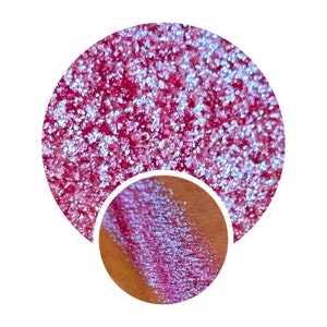 Schimmernde Pink bis Eisblau Multichrome Chamäleon gepresste Pfanne Starborn Single Sparkle 26 mm Farbschicht schimmernd Flakey Glänzend