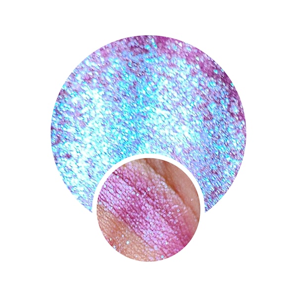 Hybrid trichrome Blackhole Starship shimmer glittery makeup vegan eyeshadow sparkle 26mm pressed pan dupe magical color shift