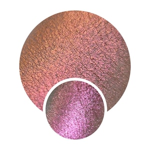 NEBULA Collection Ceres Multichrome chameleon pressed pan orangey pinkish gold violet 26mm pressed pan color shift image 1