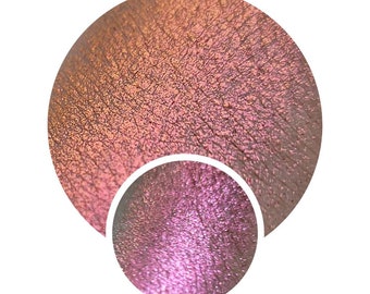 NEBULA Collection Ceres Multichrome chameleon pressed pan orangey pinkish gold violet 26mm pressed pan color shift