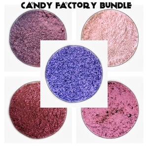 Multichrome bundle set of 5 chameleon 26mm pressed pans color Shifting CANDY FACTORY Vegan Eyeshadow Makeup duochrome iridescent neon