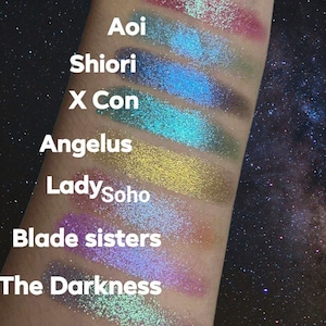 Witch Blade Collection Multichrome chameleon pressed pans BUNDLE SET vegan shimmery sparkle holographic 26mm magical color shift duochrome