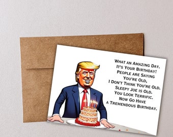 Trump birthday card, Donald funny birthday. Republican gift