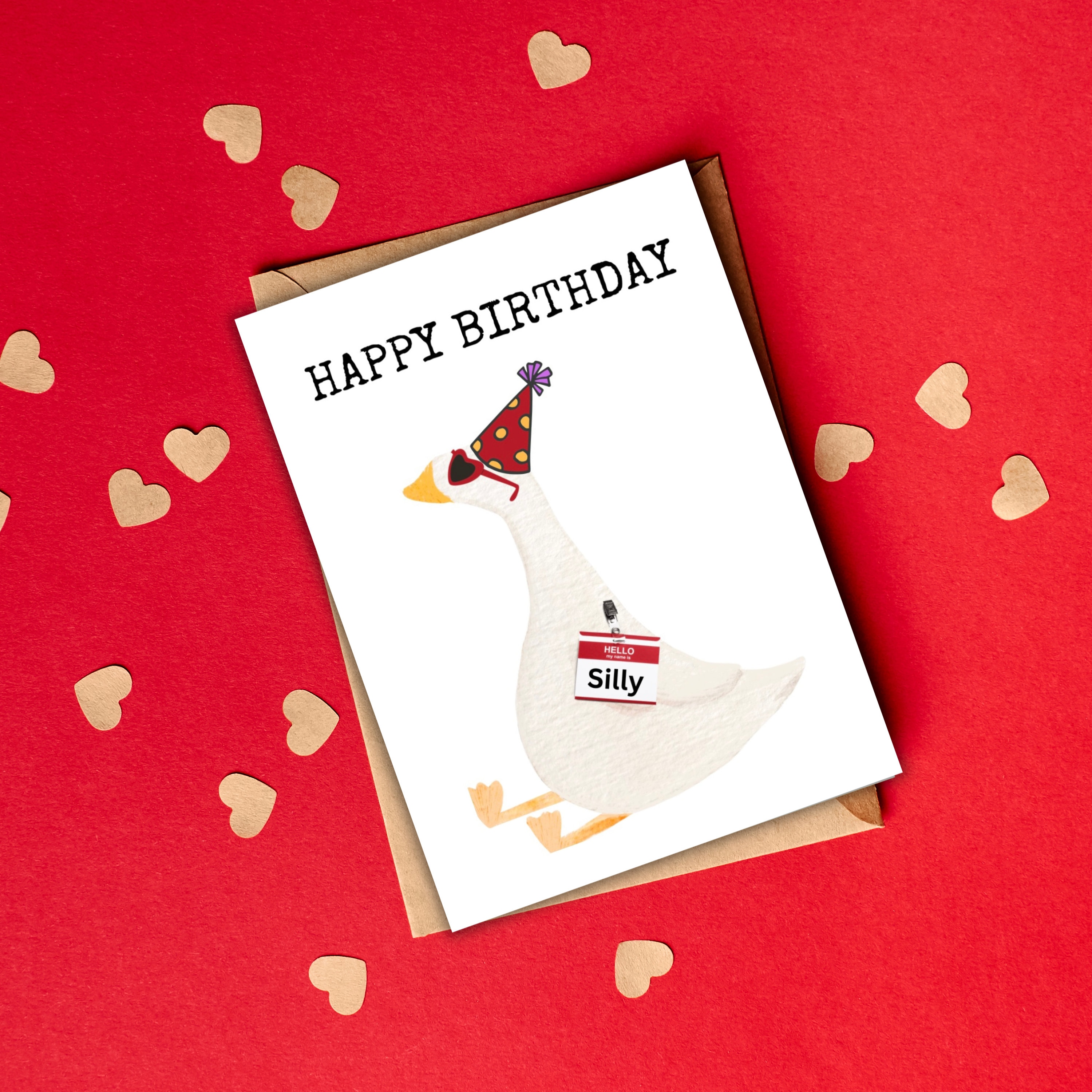 Funny Birthday Card, Printable Goose Card Silly - Etsy