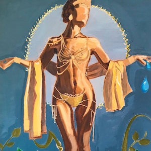Oshun Göttin Kunstdruck – Afrikanische Yoruba spirituelle Wanddekoration – Feminine Kraft Afrocentric Kunstwerk. Digitaldruck