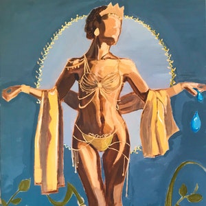 Göttin Oshun 12x18 inch Digitaldruck. Oshun Göttin Kunstdruck – Afrikanische Yoruba spirituelle Wanddekoration – Feminine Kraft Afrocentric Kunstwerk