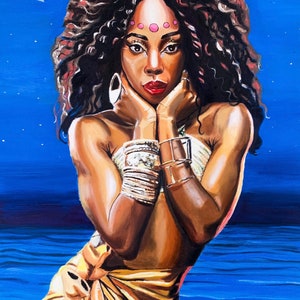 8.5x11 Goddess Yemaya  Print. Yemaya Goddess Art Print – African Yoruba Ocean Spiritual Wall Decor – Feminine Divine Afrocentric Artwork
