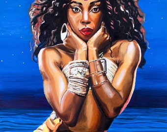 8.5x11 Goddess Yemaya  Print. Yemaya Goddess Art Print – African Yoruba Ocean Spiritual Wall Decor – Feminine Divine Afrocentric Artwork
