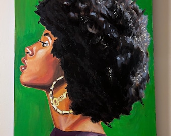 Original Oil Painting of a Black Woman | Afrocentric Wall Art | Black Art for Home Decor | Cultural Fine Art for Black Women | 16x20 Canvas