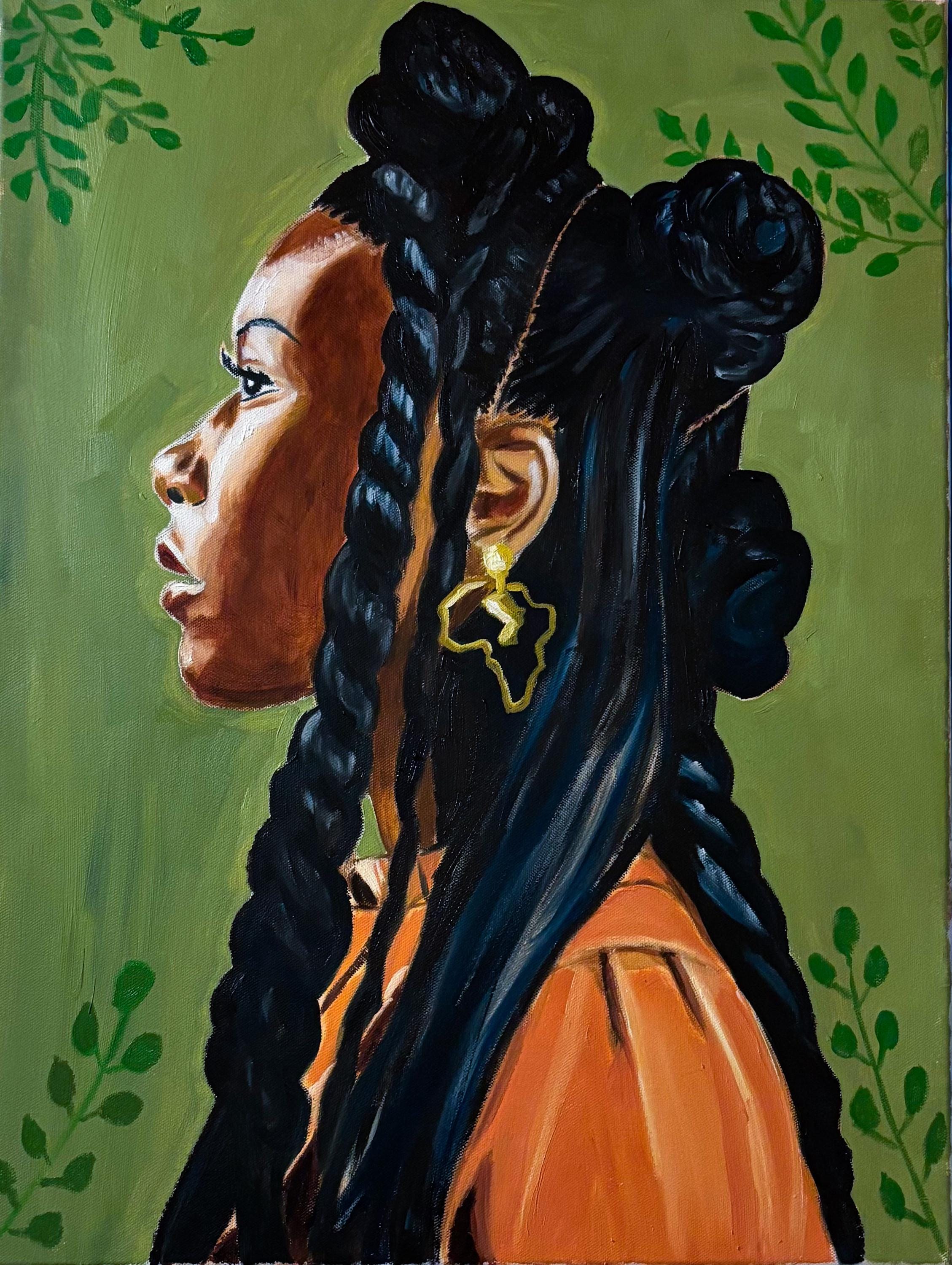 Original Oil Painting of a Black Woman | Afrocentric Wall Art | Black Art for Home Decor | Cultural Fine Art for Black Women | 16x20 Canvas