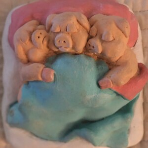 Cast Art Industries, Ceramic Three Pigs in a Blanket