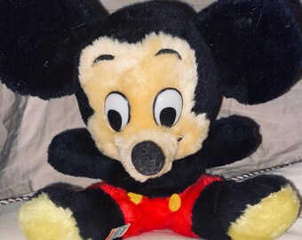 Vintage Mickey Mouse Stuffy Stuffed Animal Toy 1972 Walt Disney Products Made in Korea EXCELLENT CONDITION - Free Shipping
