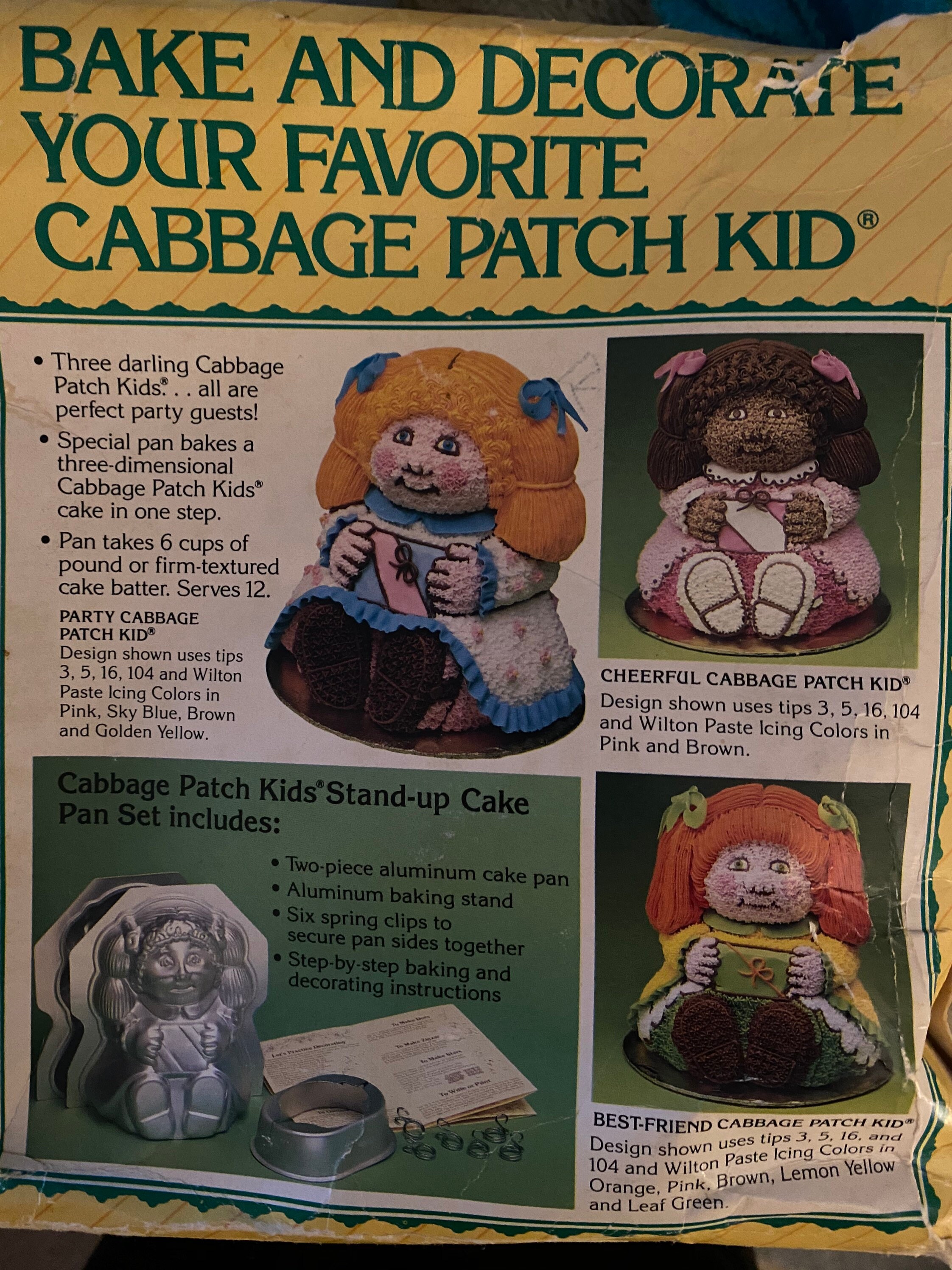 Cabbage Patch Cake Pan Set vintage by Wilton 1985 Complete New Etsy UK